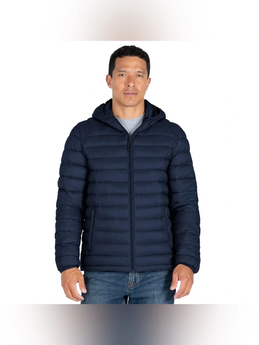 ZeroXposur Men's Hooded Puffer Jacket in Navy Blue